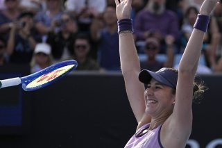 La sixième balle de match fut la bonne pour Belinda Bencic. KEYSTONE/AP/Vincent Thian